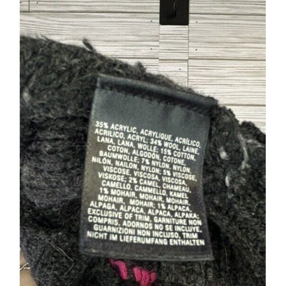 Leifnotes Anthropologie Abstract Garden Black Sweater Small Floral Wool Blend‎ - Picture 4 of 8